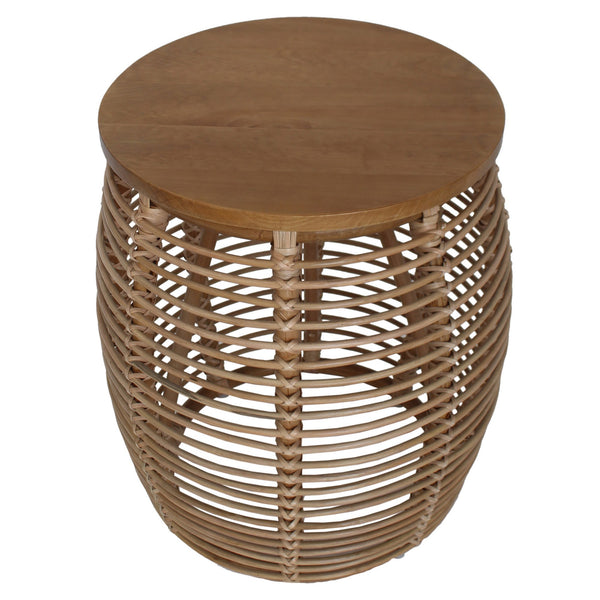 Iris Rattan End Table In Honey