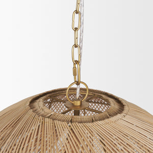 Thad 4-Light Natural Woven Rattan Foyer Chandelier