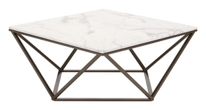 Tintern Coffee Table White & Antique Brass