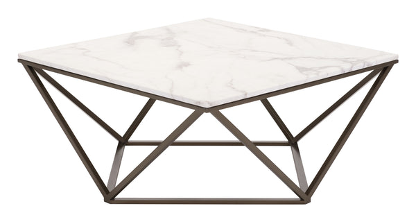 Tintern Coffee Table White & Antique Brass