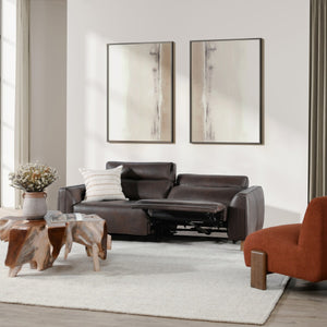 Conway Power Recliner Sofa in Brown Leather