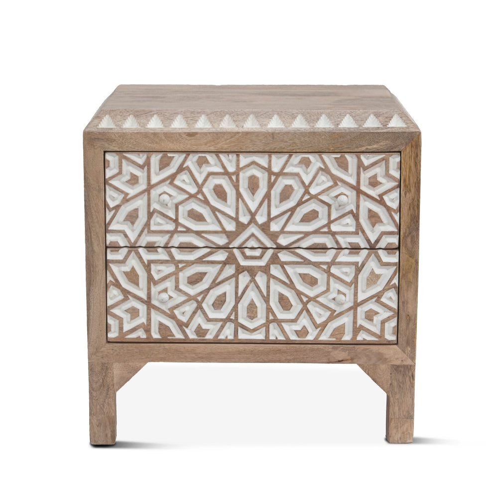 Tangiers Collection Night Chest 26in Carved