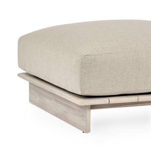 Livia Teak Outdoor Square Ottoman in Taupe