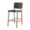 Marco Faux Leather Counter Stool Drift Wood Frame, Black