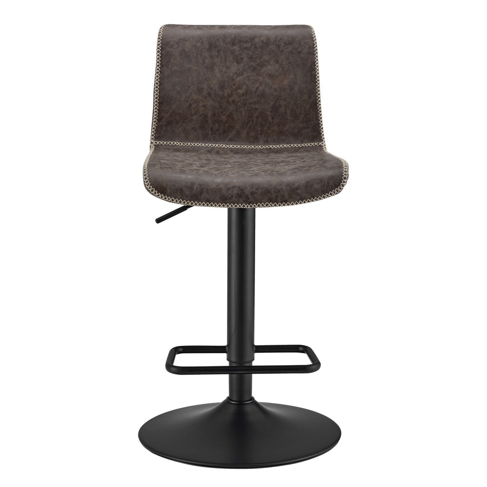 Jayden Low Back Gaslift Bar Stool In Vintage Coffee Brown