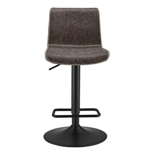 Jayden Low Back Gaslift Bar Stool In Vintage Coffee Brown