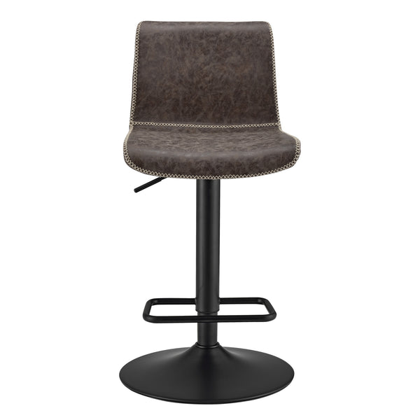 Jayden Low Back Gaslift Bar Stool In Vintage Coffee Brown