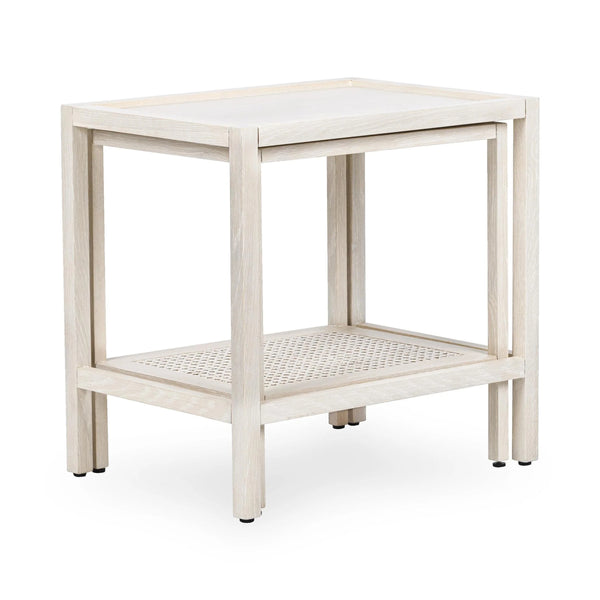 Devin Solid Wood Nesting Tables in Milk White
