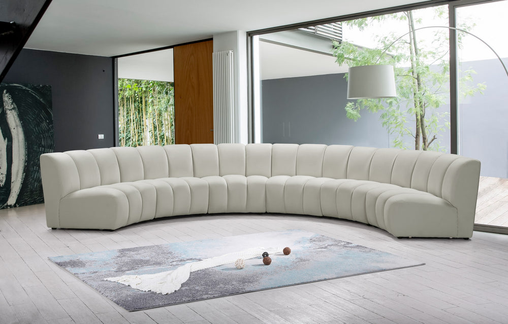 Lynda 6pc. Modular Sectional In Cream Velvet