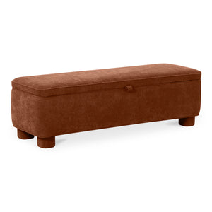 Moe's Ichigo Storage Bench in Deep Orange