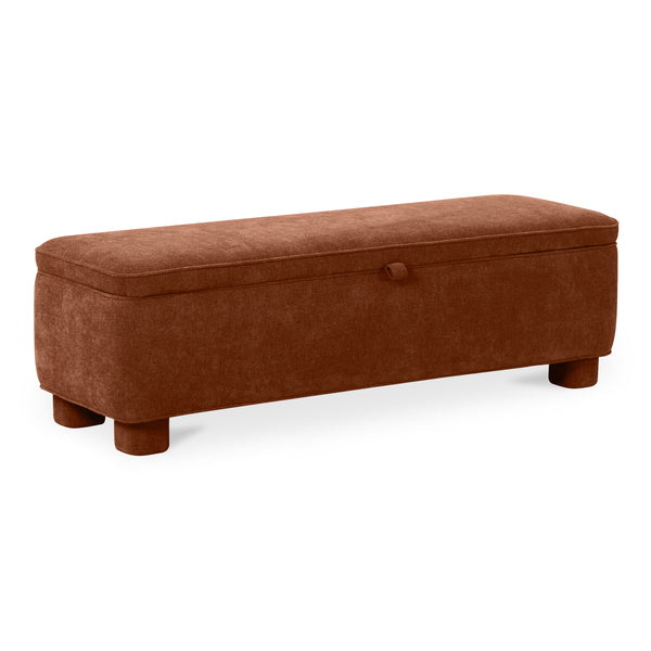 Moe's Ichigo Storage Bench in Deep Orange