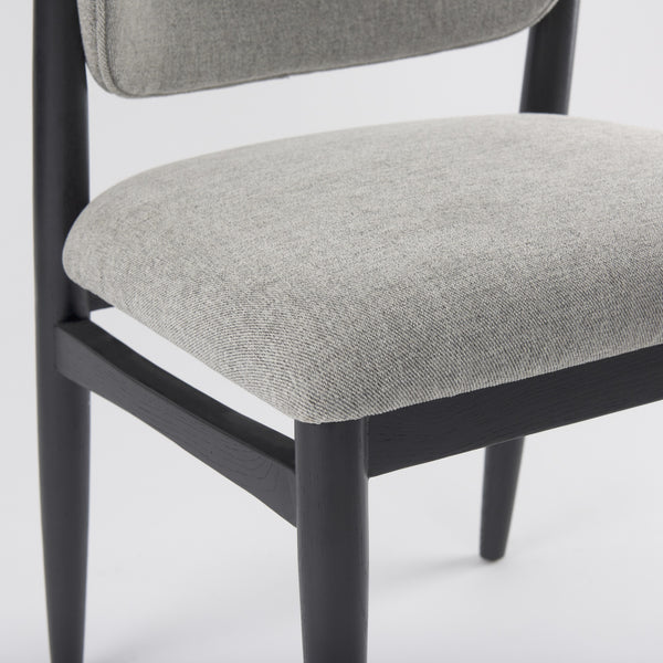 Cline  20.9L x 23.0W x 31.9H Gray Fabric W/Black Wood Dining Chair