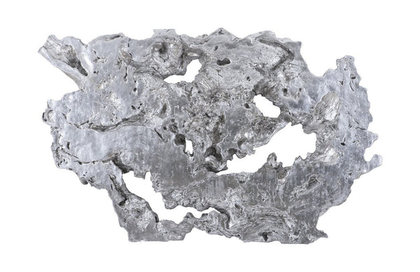 Burled Root Wall Art, Silver Leaf, Large
