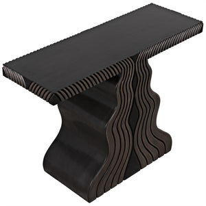 Ray Mahogany and Veneer Console in Pale with Light Brown Highlights