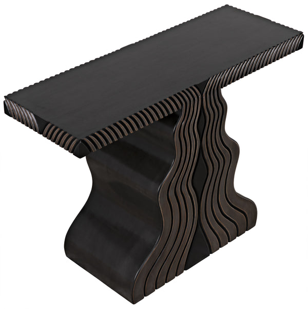 Ray Mahogany and Veneer Console in Pale with Light Brown Highlights