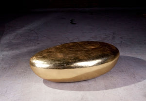 River Stone Cocktail Table, Gold Leaf, Large