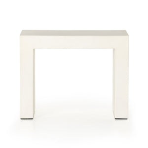 Parish Outdoor End Table In White Concrete