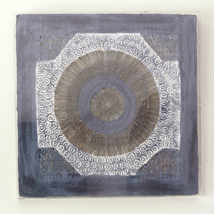 Batik Square Framed Wall Art, Indigo Paper