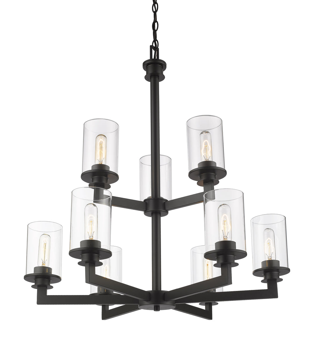 Savannah 9 Light Chandelier in Bronze Finish
