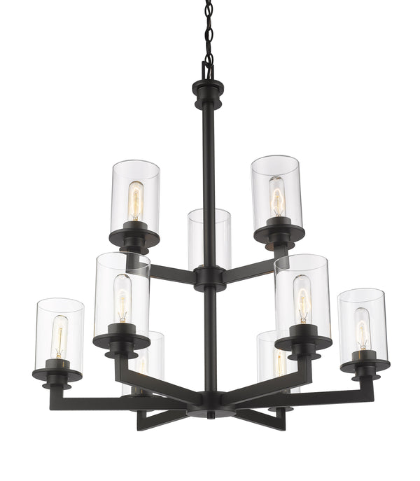 Savannah 9 Light Chandelier in Bronze Finish