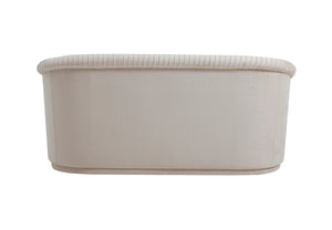 Yara Pleated Beige Velvet Loveseat