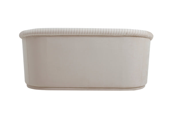 Yara Pleated Beige Velvet Loveseat