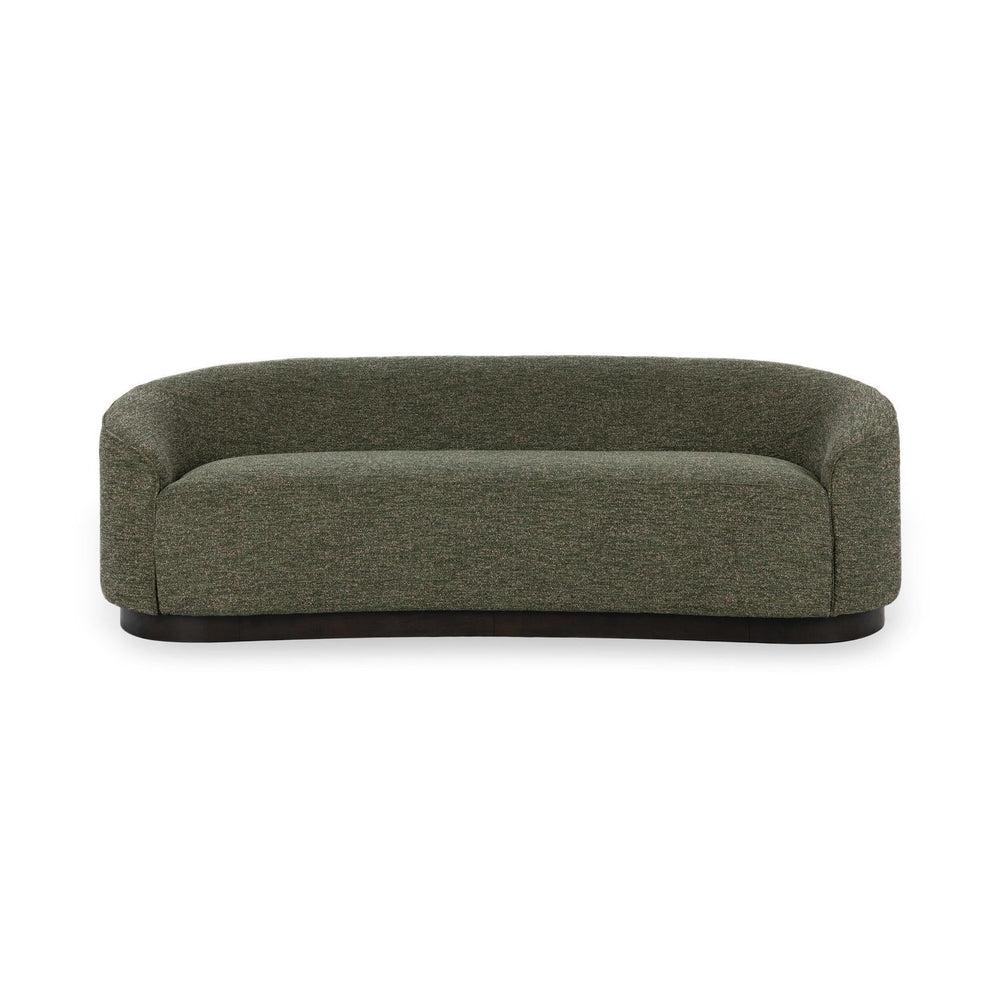Beverly Upholstered Sofa in Antique Green with Curved Silhouette
