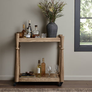 Alamosa Bar Cart In Light Wash Oak