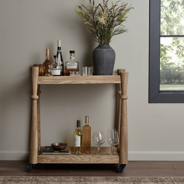 Alamosa Bar Cart In Light Wash Oak