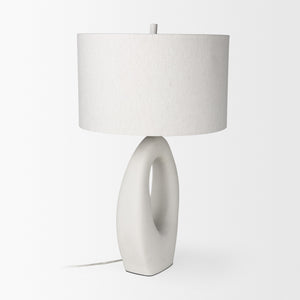 Tao 20.0L x 20.0W x 33.0H Cream Base W/White Shade Table Lamp