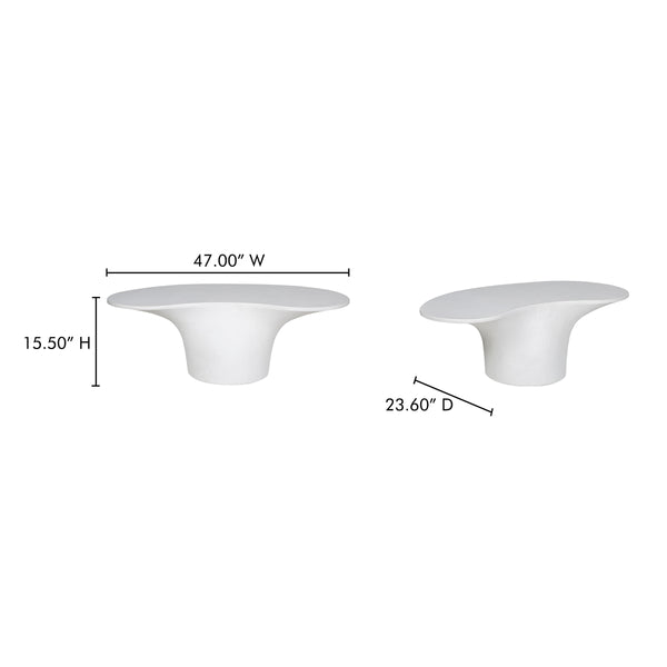 Moe's Yumi Outdoor Coffee Table in White