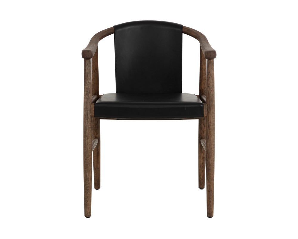 ARAN DINING ARMCHAIR - ONYX LEATHER