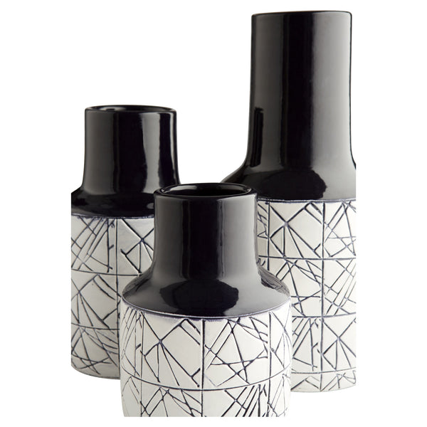 Medium Dark Zenith Vase in Blue and White