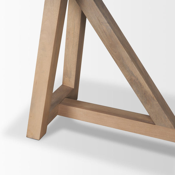 Rialto Two-Toned Black and Brown Wood Angular Leg Console Table