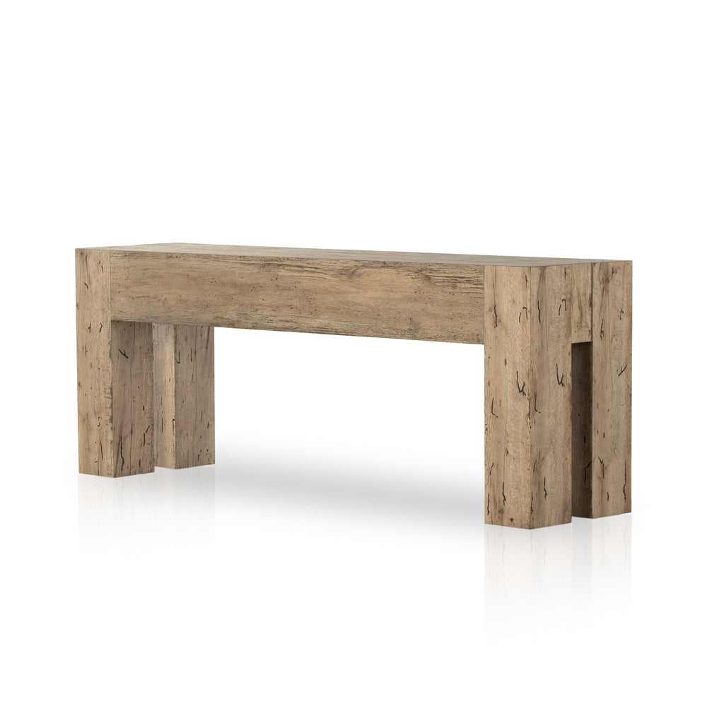Abaso Console Table In Rustic Wormwood Oak