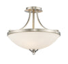 Bordeaux 3 Light Semi Flush Mount in Brushed Nickel Finish