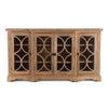 San Rafael 75-Inch Mango Wood Cabinet with Carved Lattice Work Doors