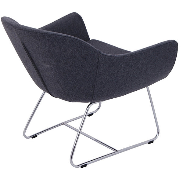 chelsea lounge wire base in charcoal wool