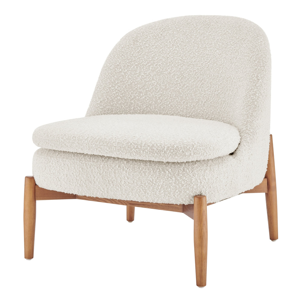 Adriana KD Fabric Accent Chair Walnut Legs, Solana Beige