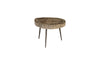 Crosscut Coffee Table Grey Stone Color, Forged Legs