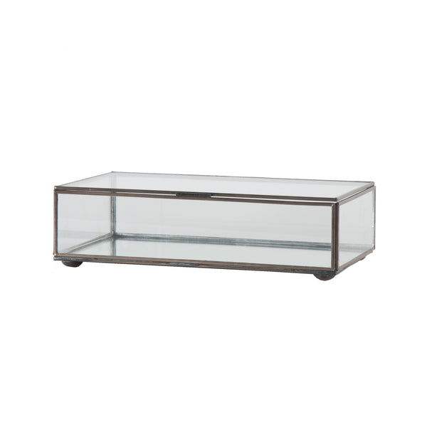 SMALL RECTANGULAR BOX WITH CLEAR GLASS