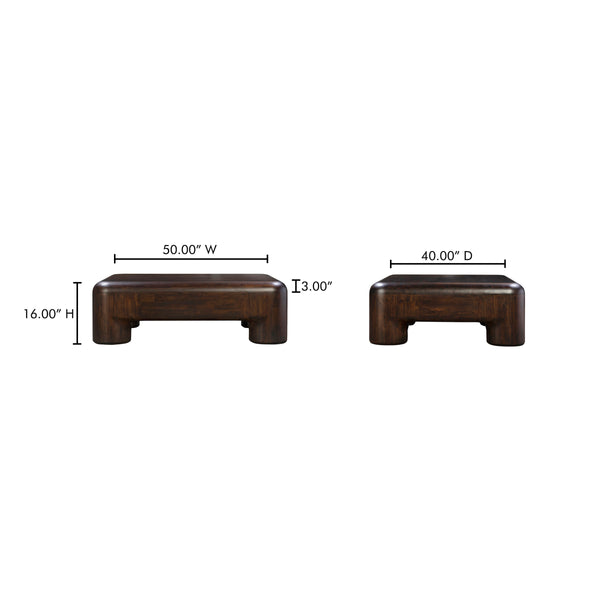 Rowan Coffee Table in Dark Brown Acacia Wood