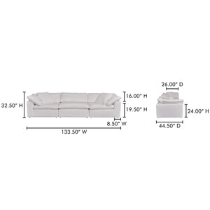 Moe's Clay Modular Sofa in Cream White