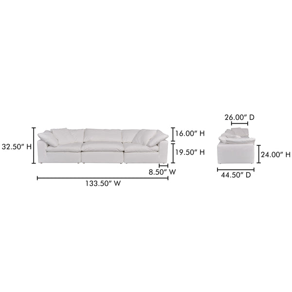 Moe's Clay Modular Sofa in Cream White