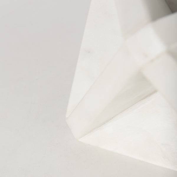Sophia 5.5 L x 5.5 W x 8.5 H White Marble Decor Stand