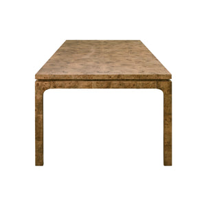 MODERN RECTANGULAR DINING TABLE IN DARK BURL WOOD
