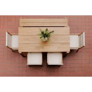 Tempo Outdoor Dining Bench in Natural Wood