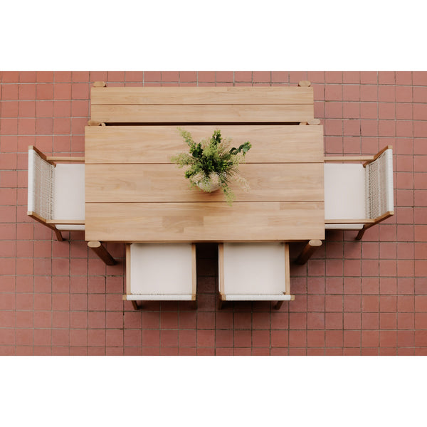Tempo Outdoor Dining Bench in Natural Wood