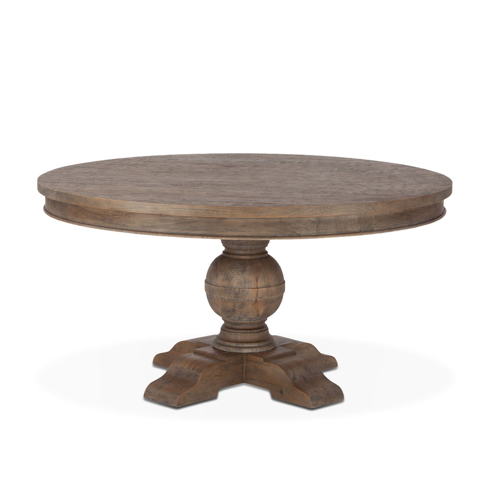 Colonial Plantation 54-Inch Round Dining Table in Weathered Teak Finish