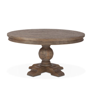 Colonial Plantation 54-Inch Round Dining Table in Weathered Teak Finish